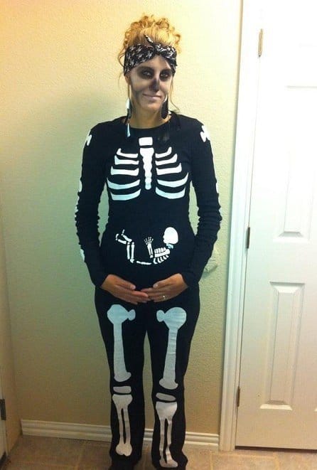 pregnant couple skeleton costume